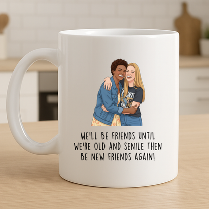 Funny Cartoon Personalized Old Friends Mug