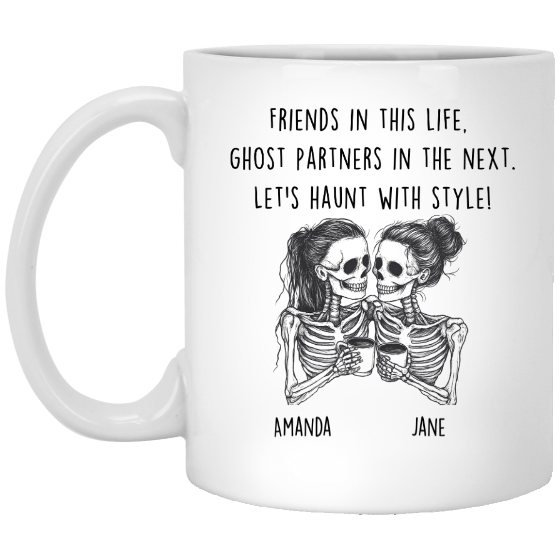 Personalized Funny Ghost Friends White Mug