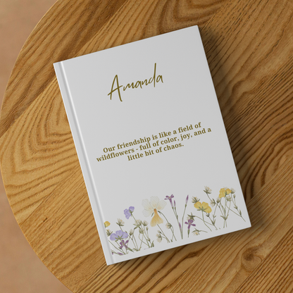Personalized Friends Wildflower Hardcover Journal