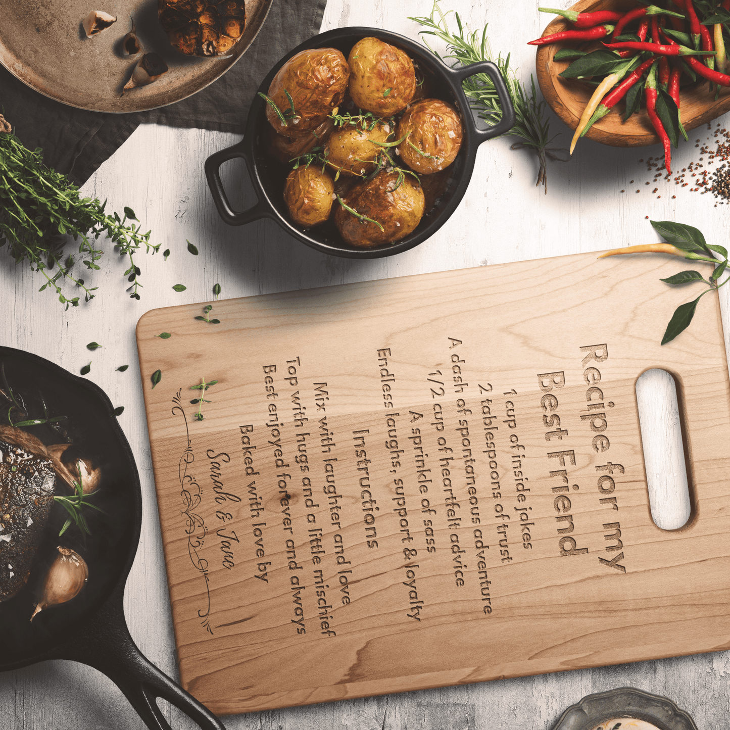 Personalized Best Friend Maple Cutting Board