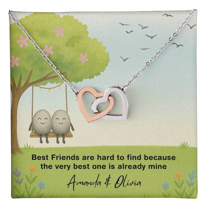 Best Friends Are Hard To Find Personalized Hearts Necklace