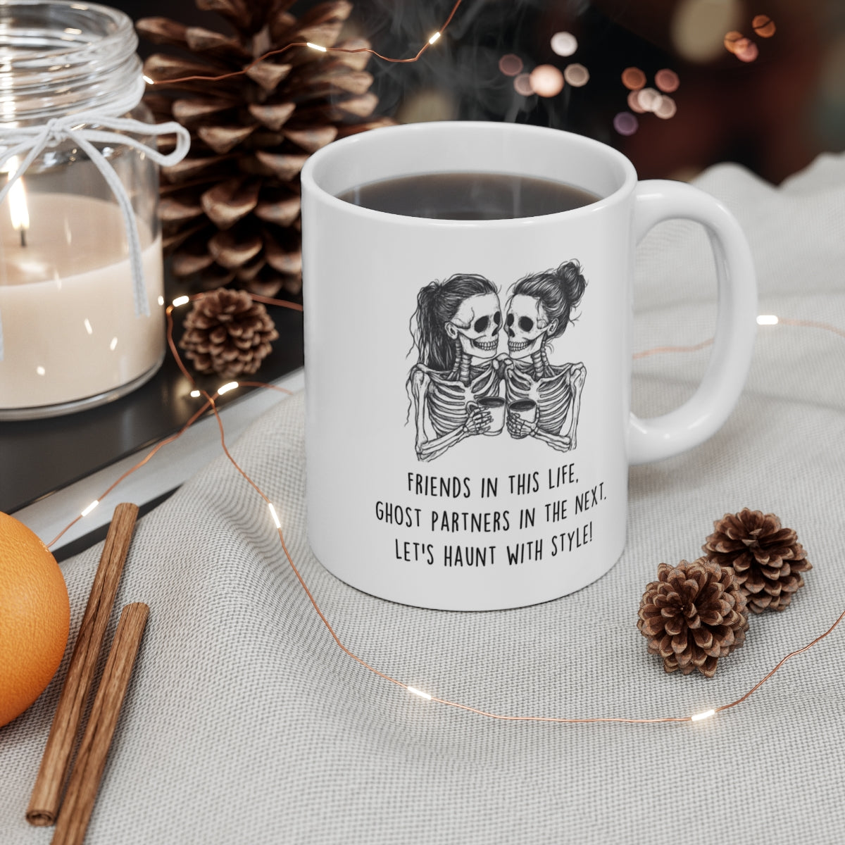 Funny Ghost Friends White Mug