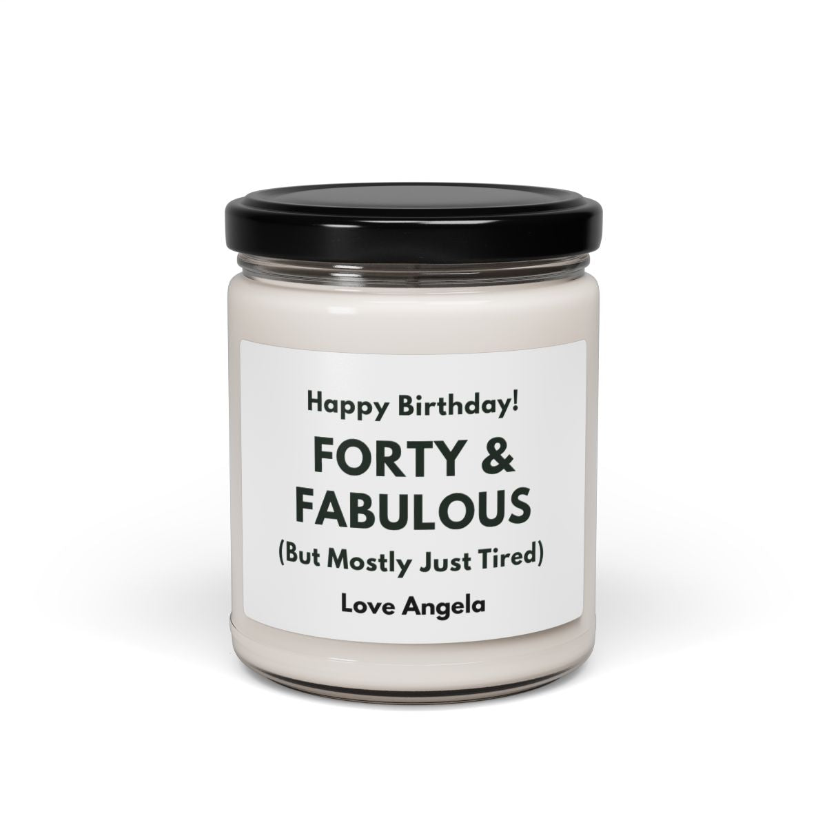 Personalized Forty and Fabulous Scented Candle