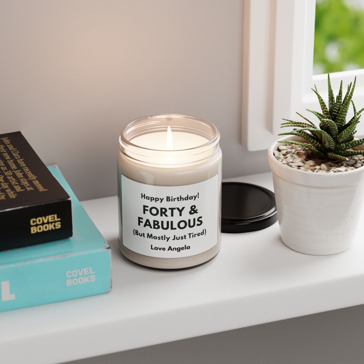 Personalized Forty and Fabulous Scented Candle